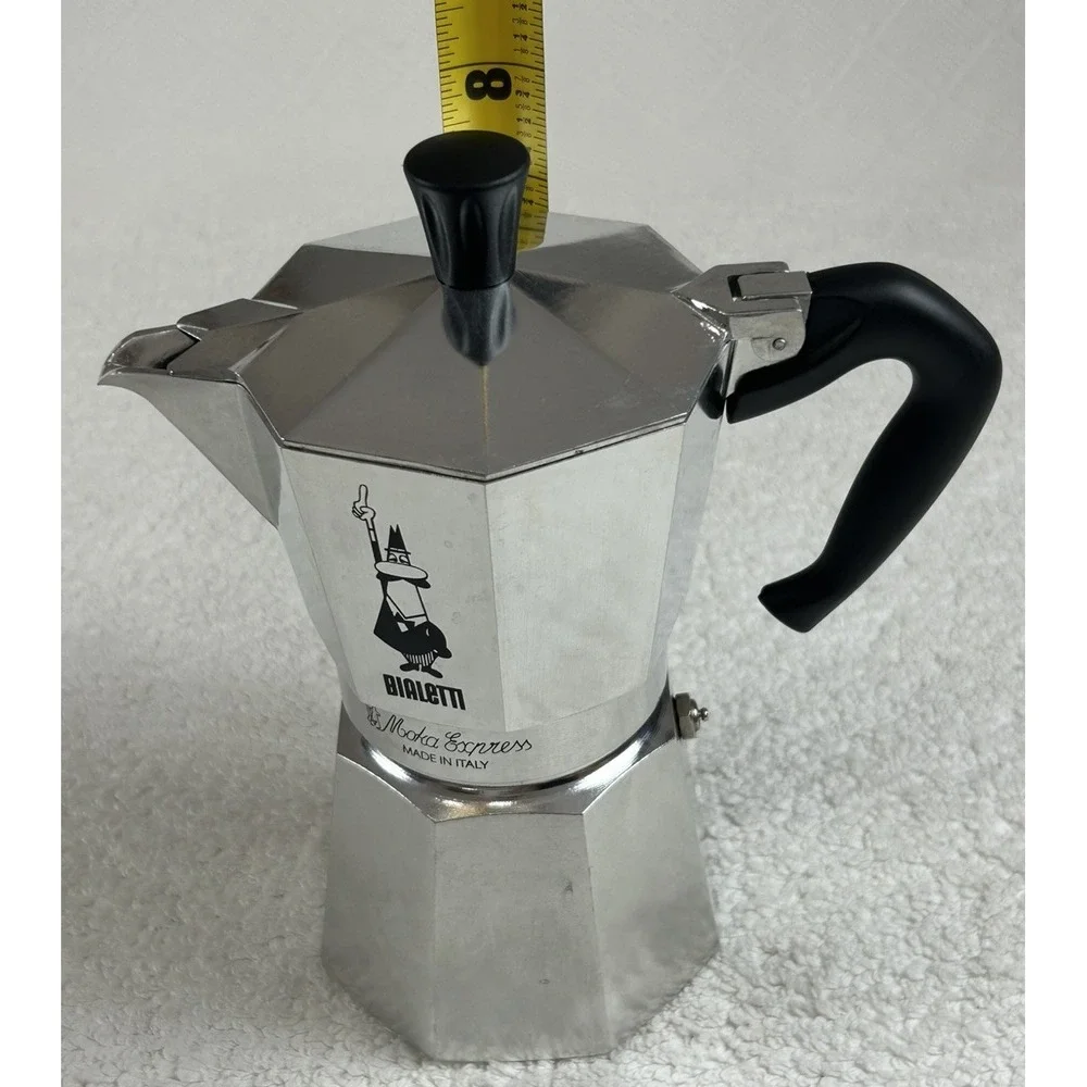 EUC Bialetti Moka Express Cup Espresso Coffee Pot Stovetop Italy Italian, 6 Cup